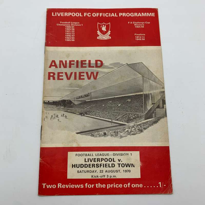 Soccer  '1970 Liverpool vs Huddersfield Town' Official Program