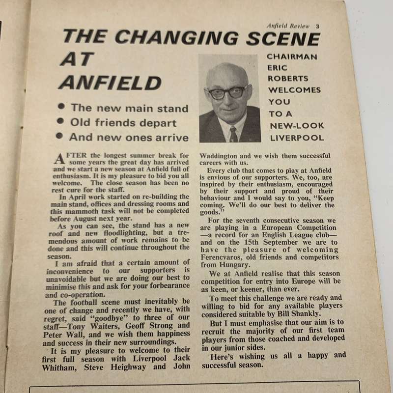 Soccer  '1970 Liverpool vs Huddersfield Town' Official Program