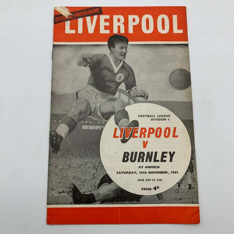 Soccer  '1963 Liverpool vs Burnley' Official Programme