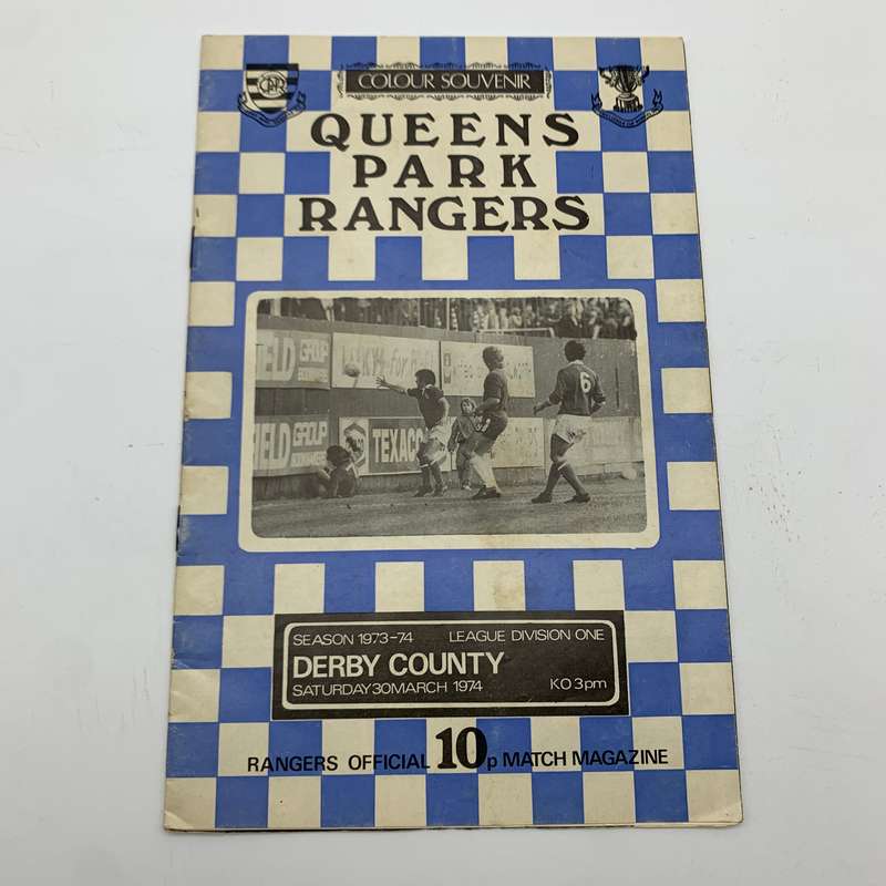 Soccer  '1974 Queens Park Rangers vs Derby County' Official Programme
