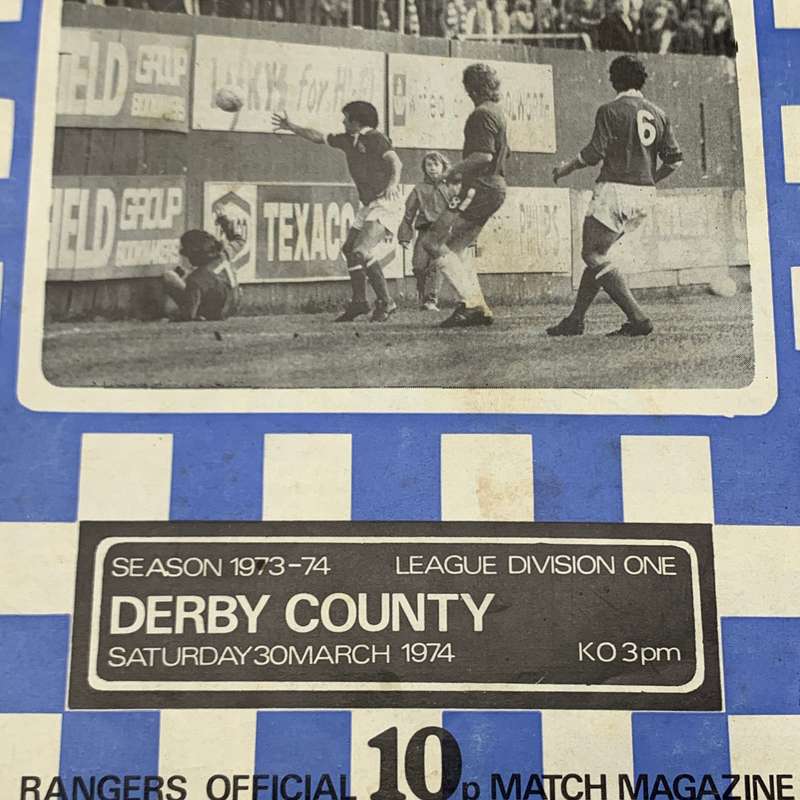 Soccer  '1974 Queens Park Rangers vs Derby County' Official Programme