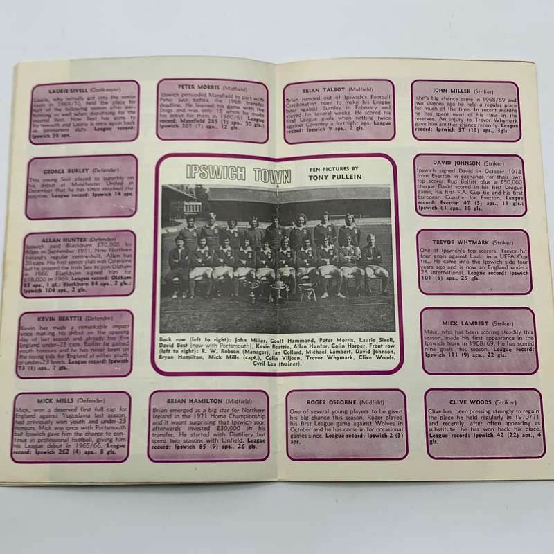 Soccer  '1973/4 Queens Park Rangers vs Ipswich Town' Official Programme