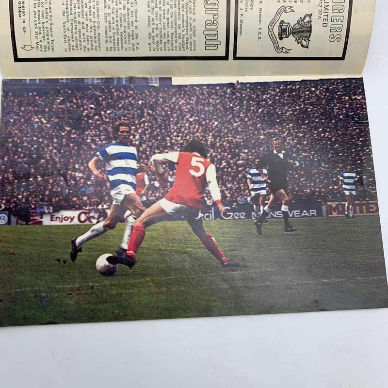 Soccer  '1974 Queens Park Rangers vs Wolverhampton' Official Programme