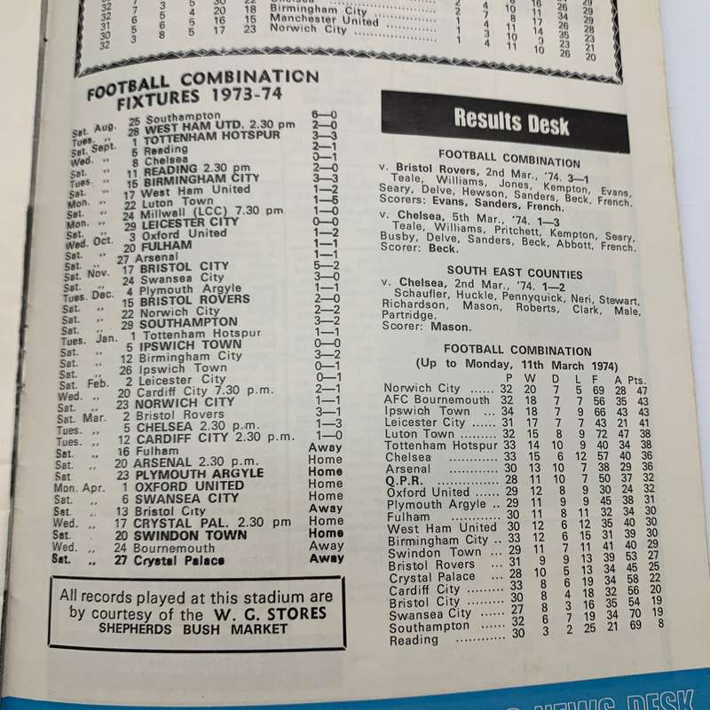 Soccer  '1974 Queens Park Rangers vs Wolverhampton' Official Programme