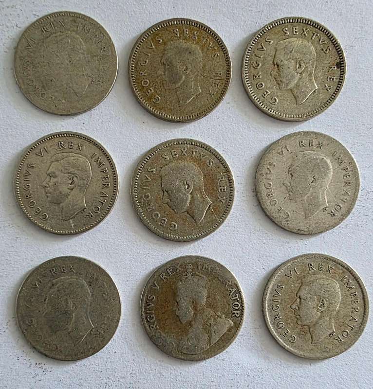 Mixed Lot of South African Union 3D - Silver Tickey