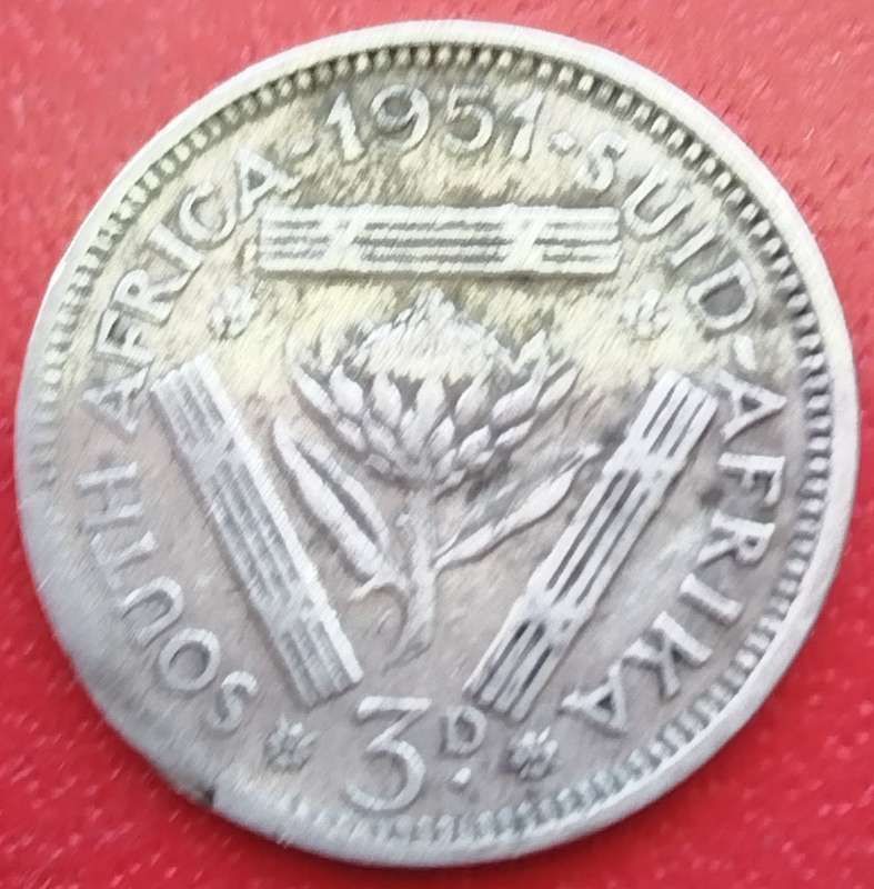 1951  Threepence Coin   SILVER   0.500             SUN14746