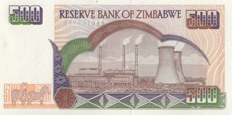 FIVE HUNDRED  DOLLARS       ZIMBABWE        BA4108458      SET012