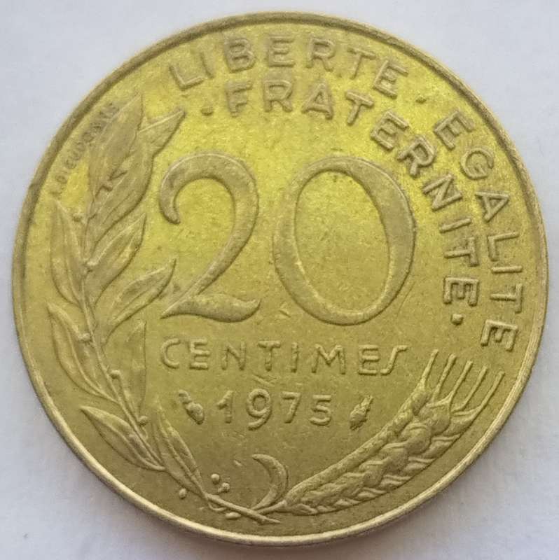 1975  20 Centimes Coin      France          SUN14830