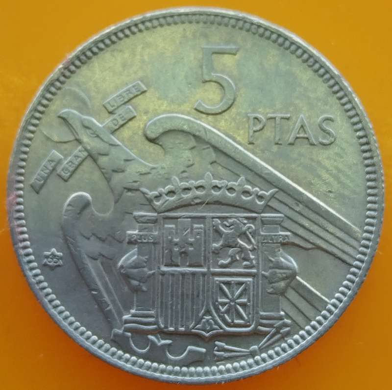 1957  5 Pesetas Coin      Spain          SUN14844