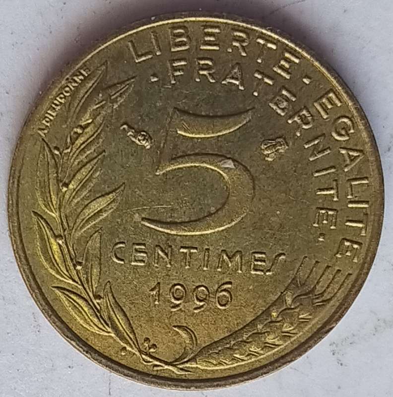 1996  5 Centimes Coin      France          SUN14872