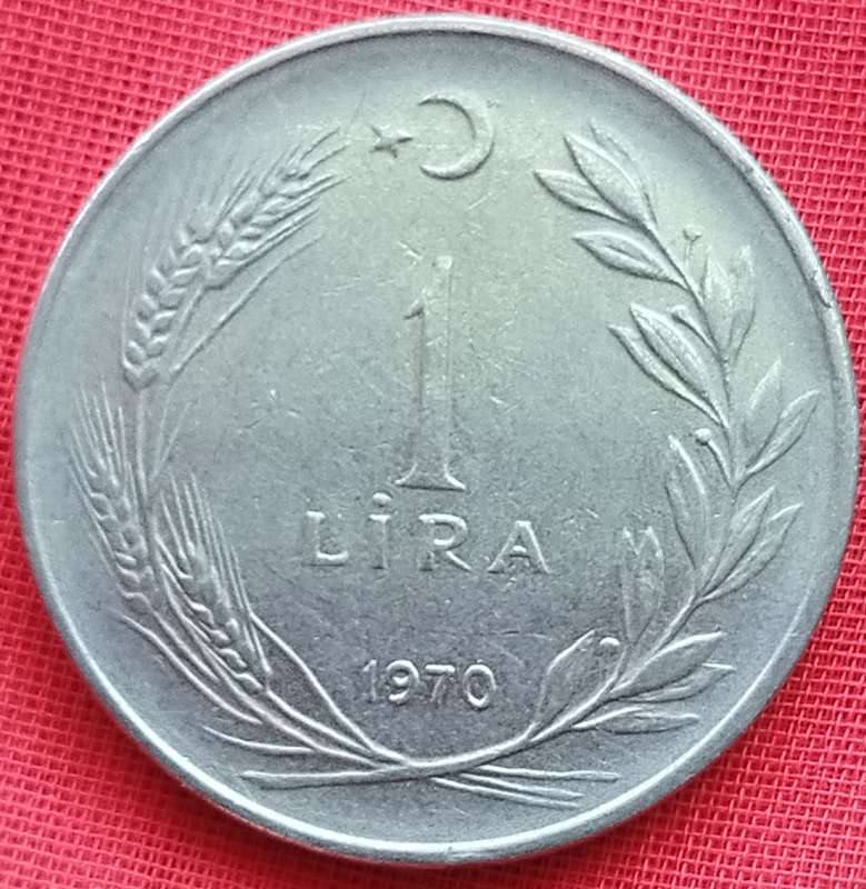 1970      1 Lira Coin    Turkey         SUN15246