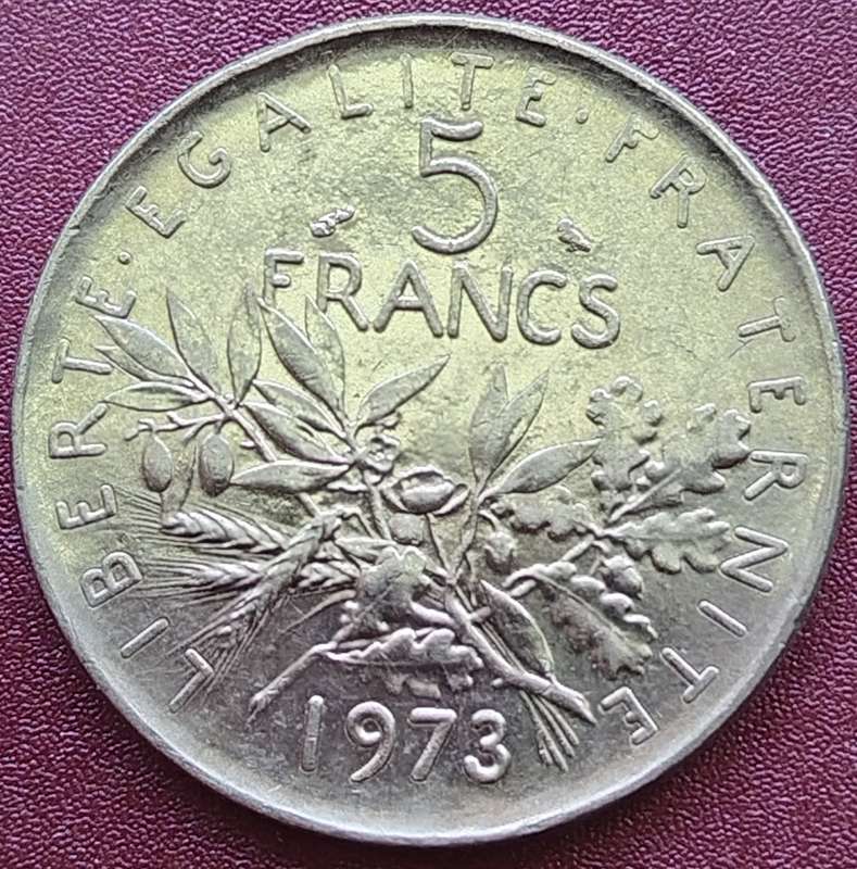 1973         5 FRANCS Coin      FRANCE          SUN15250