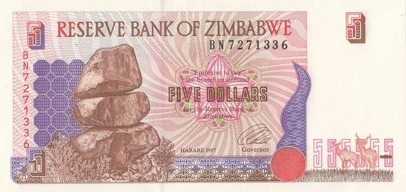 FIVE DOLLARS       ZIMBABWE        BN7271336      SET086