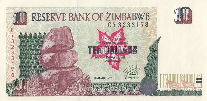 TEN DOLLARS       ZIMBABWE        CY3233178      SET086