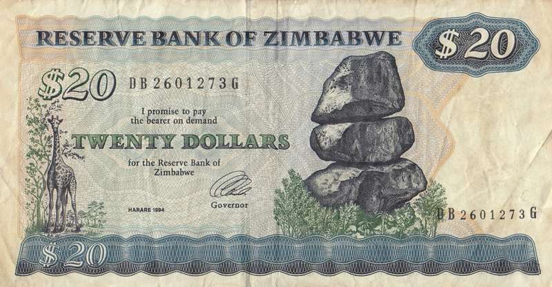 TWENTY DOLLARS       ZIMBABWE       DB2601273G     SET086