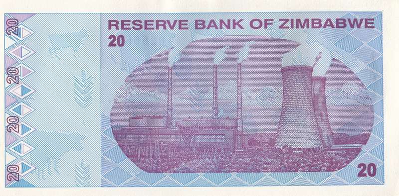 TWENTY DOLLARS       ZIMBABWE        AA0255538      SET086