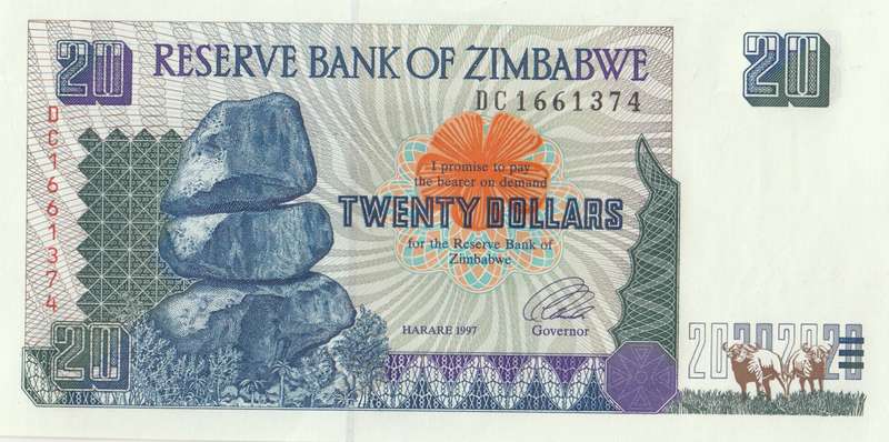 TWENTY DOLLARS       ZIMBABWE        DC1661374      SET086