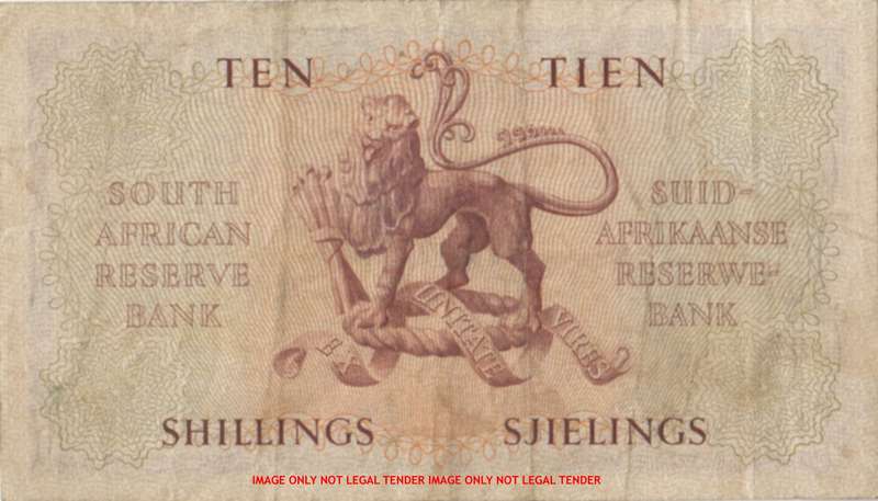 WOW    ***  MH de Kock 1948 Ten Shillings  Note  ***     A8 302599     SET068