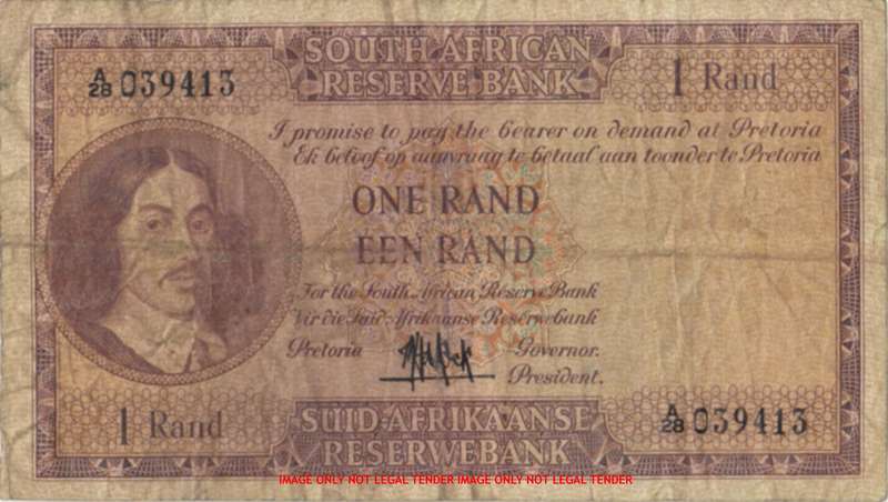 MH DE KOCK     R1  Banknote     A28 039413     SET092