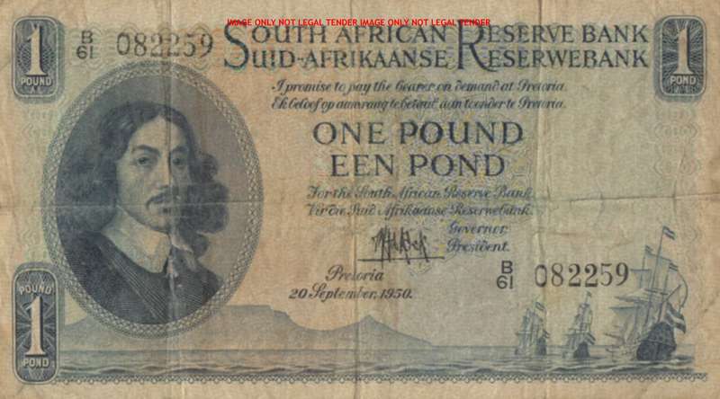 MH DE KOCK     ONE POUND NOTE       B61 082259     SET080
