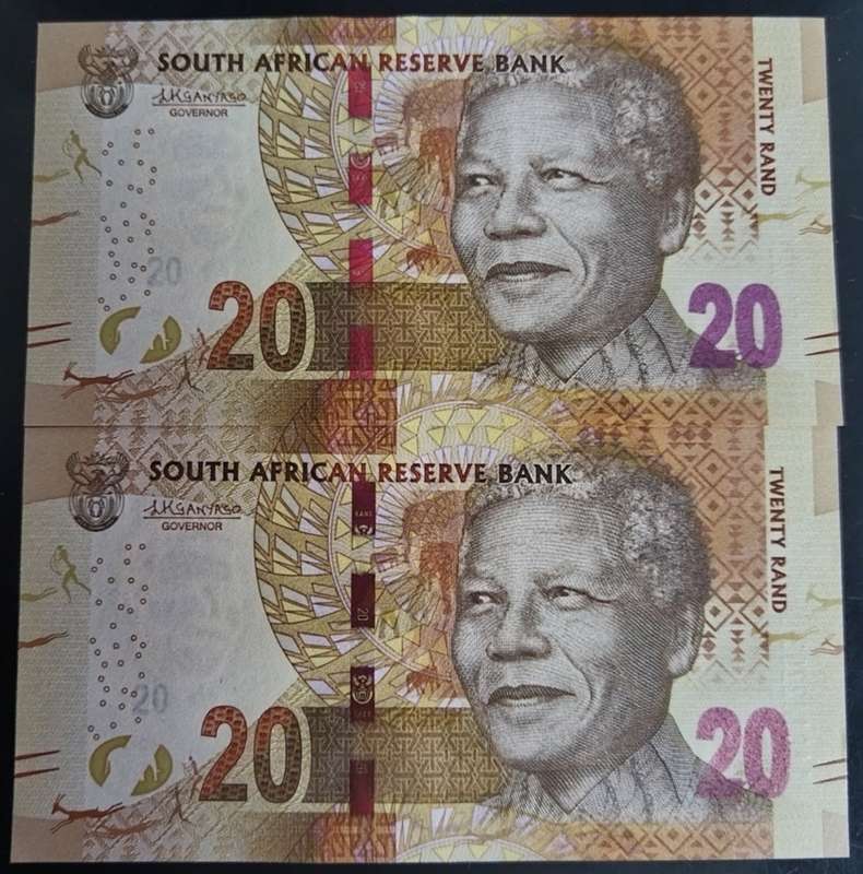 ***   L KGANYAGO   R20 Set  : Two Consecutive Notes   ***      SET044B