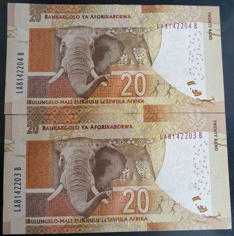***   L KGANYAGO   R20 Set  : Two Consecutive Notes   ***      SET044B