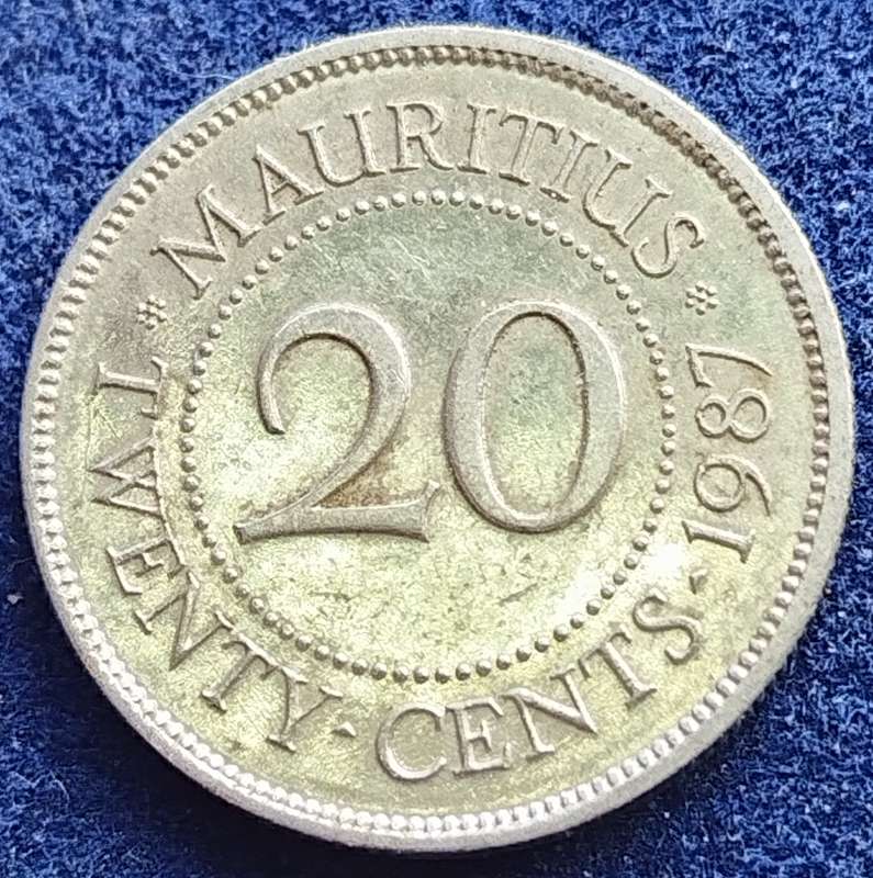 1987  20 CENTS     Mauritius       SUN16380