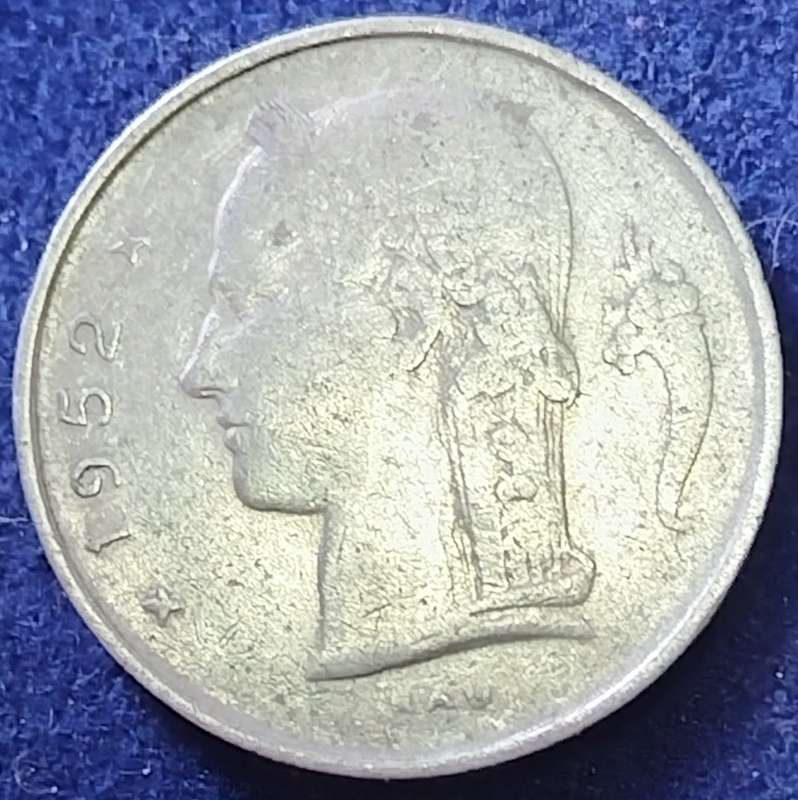 1952  1 Franc  COIN      Belgium          SUN16386