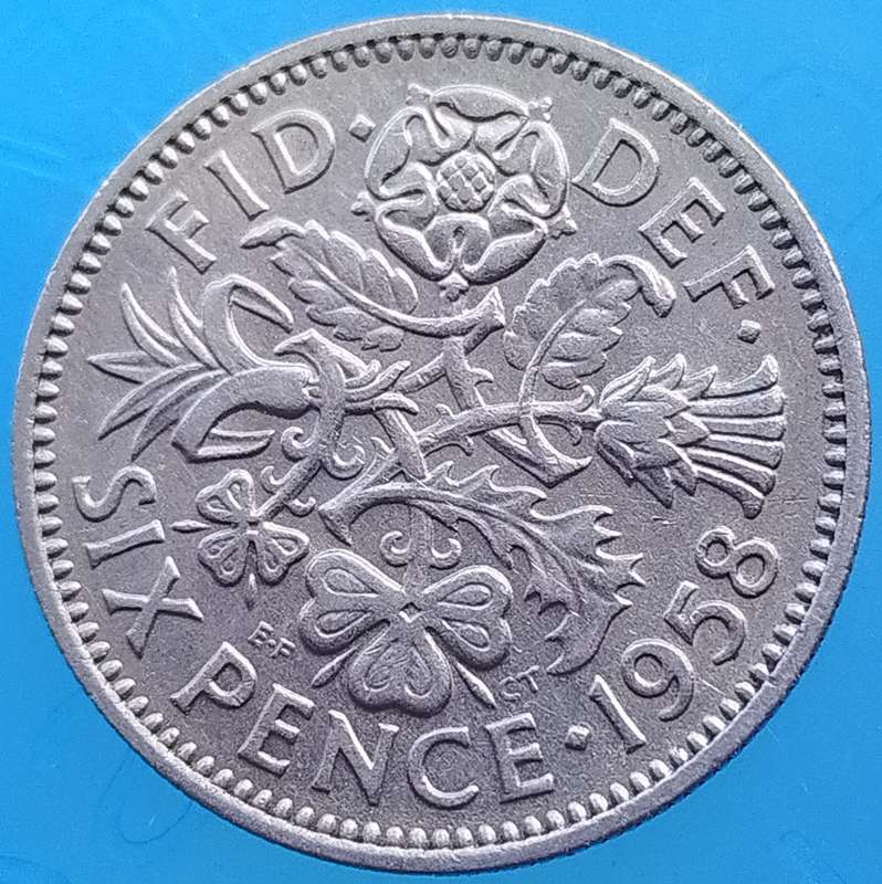 1958 -   SIX PENCE Coin      United Kingdom         SUN16688