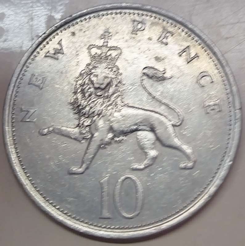 1970 -   10 New  Pence Coin      United Kingdom         SUN16705
