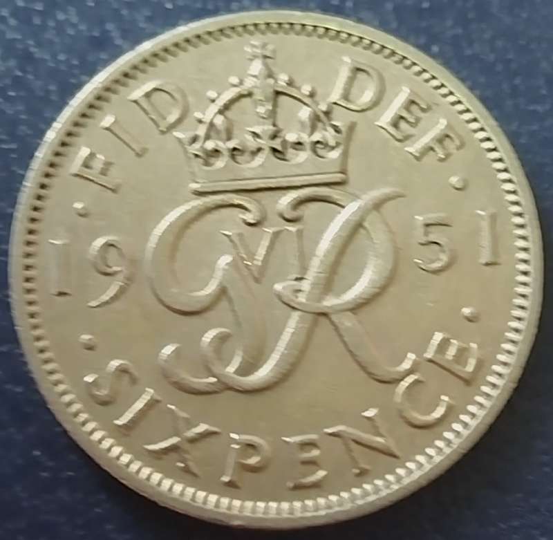 1951 -   SIX PENCE Coin      United Kingdom         SUN16719
