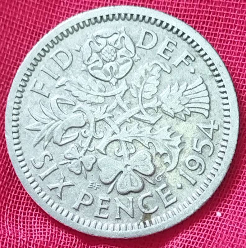1954 -   SIX PENCE Coin      United Kingdom         SUN16725