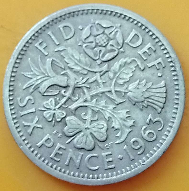 1963 -   SIX PENCE Coin      United Kingdom         SUN16732