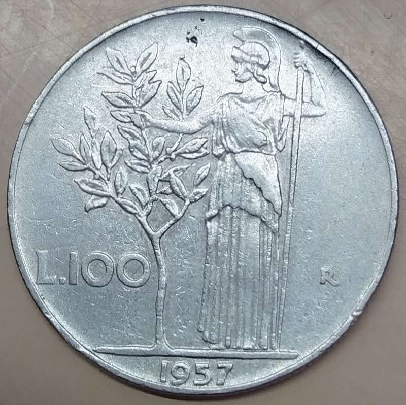 1957  100 Lire     Italy         SUN16739