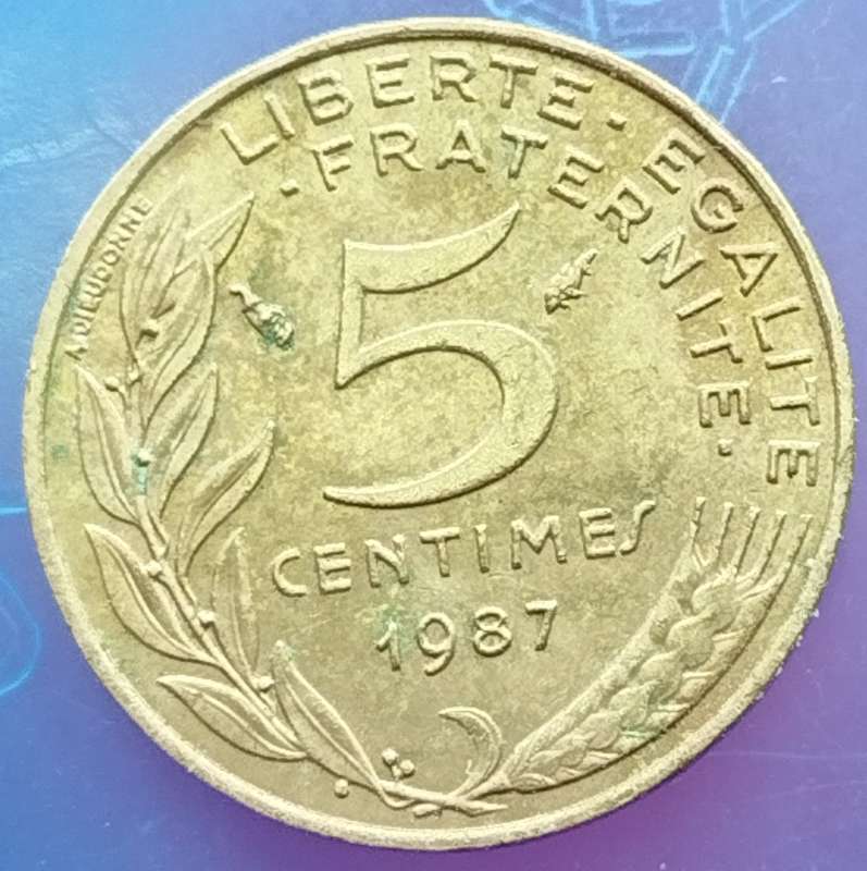 1987  5 Centimes Coin      France          SUN16848