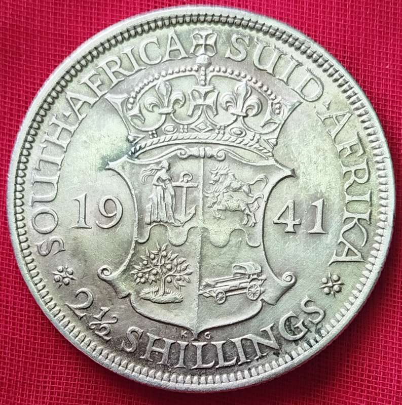 1941  2 1/2 SHILLINGS  COIN    (80% SILVER)                      SUN16967