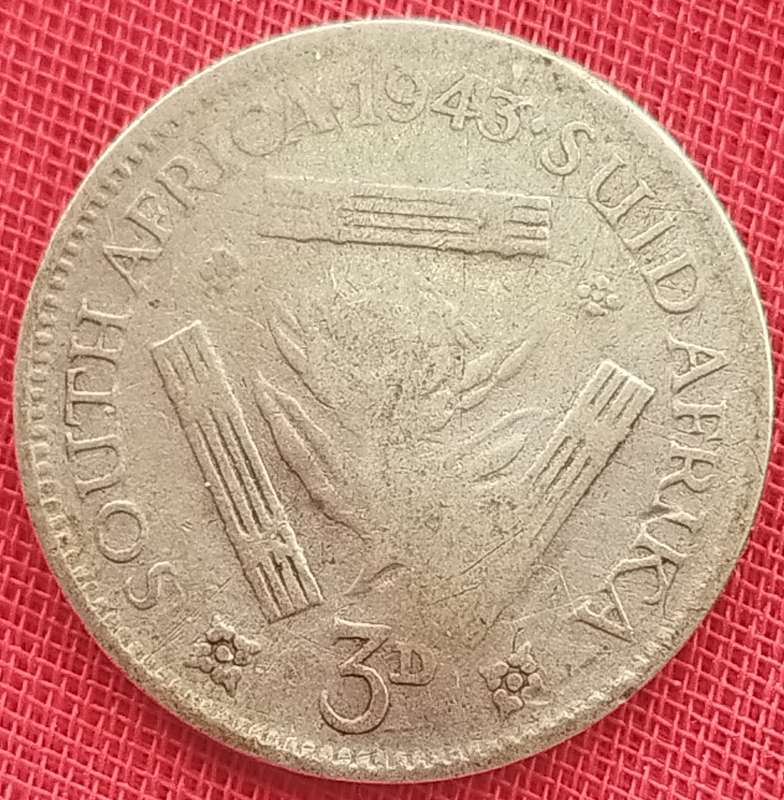 1943  Threepence Coin   ( SILVER 80% )             SUN17132