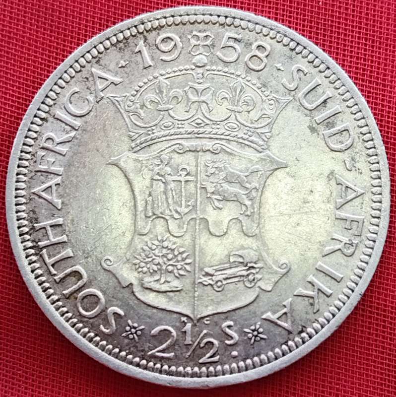 1958  2 1/2 SHILLINGS  COIN    (50% SILVER)                      SUN17211