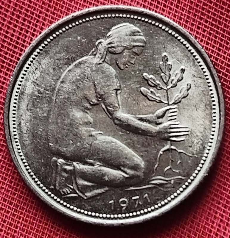 1971  50 Pfennig COIN      Germany        SUN17344
