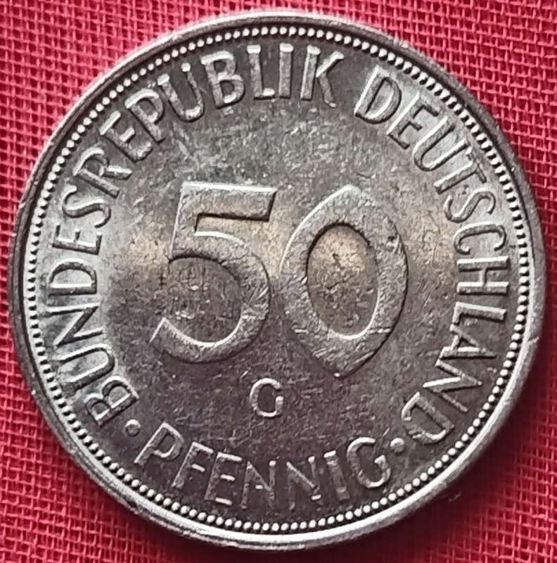 1971  50 Pfennig COIN      Germany        SUN17344