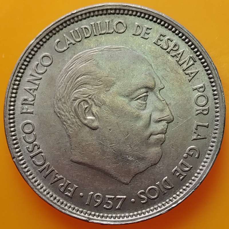 1957  25 Pesetas Coin      Spain          SUN17354
