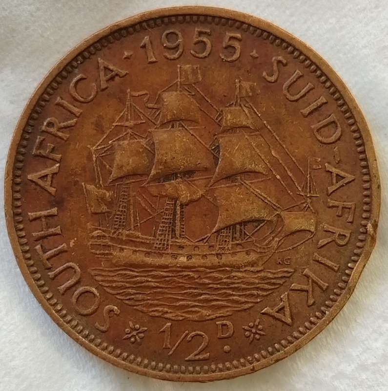 1955     HALF PENNY  COIN        SA                       SUN17437