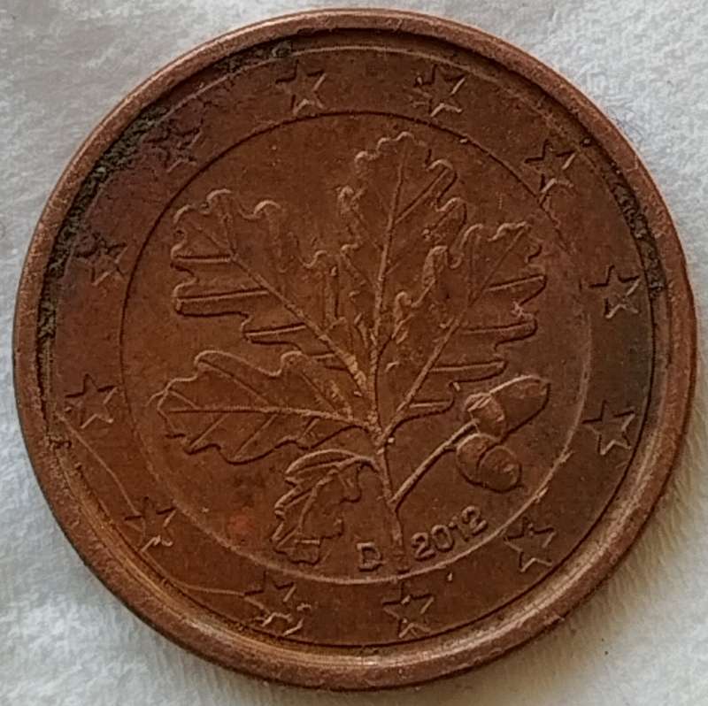 2012     1 Euro Cent     GERMANY          SUN17500