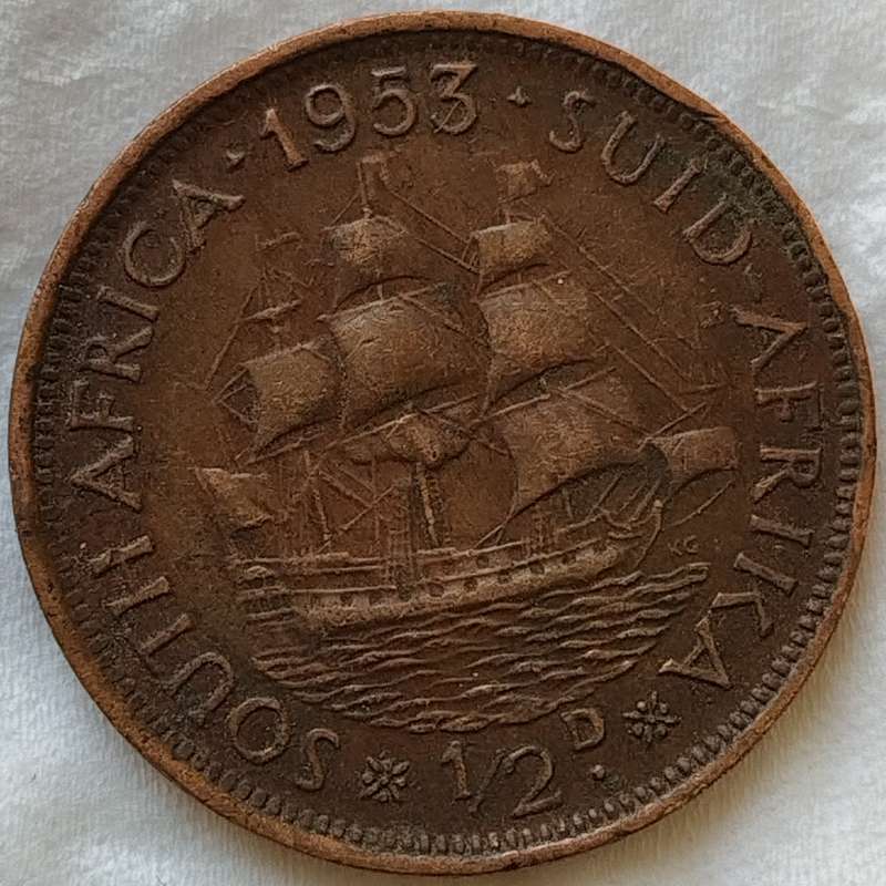 1953     HALF PENNY  COIN        SA                       SUN17501