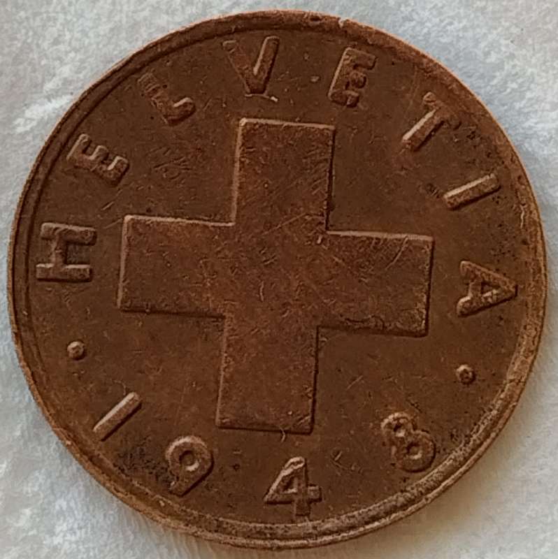 1948     1 Rappen wheat spike COIN      Switzerland       SUN17507