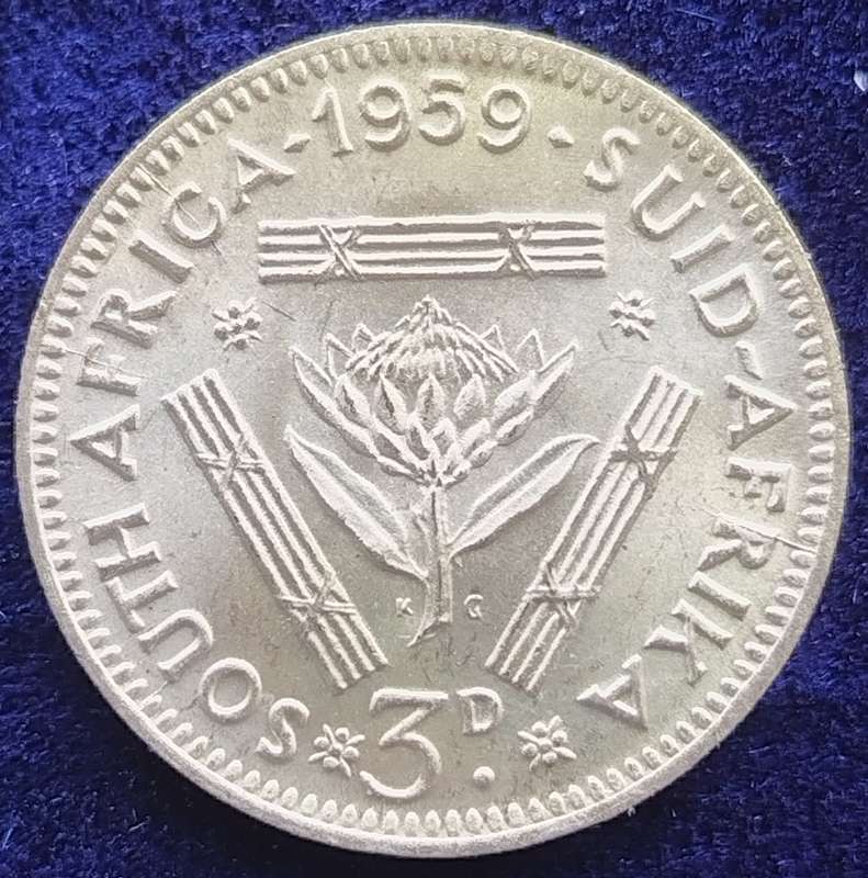 1959  Threepence Coin   (SILVER   0.500)             SUN17527