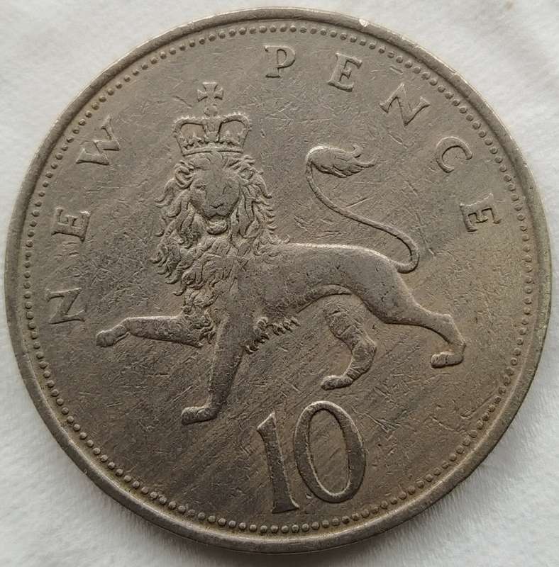 1968 -   10  New Pence Coin      United Kingdom         SUN17599