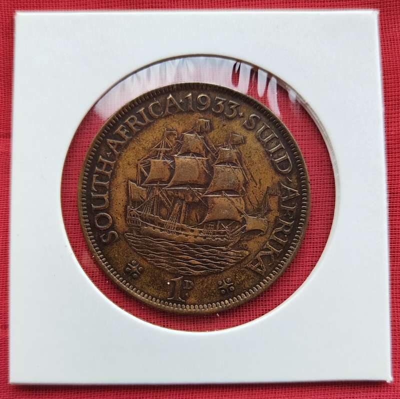 1933     PENNY  COIN in coin protector       SA                       SUN17739