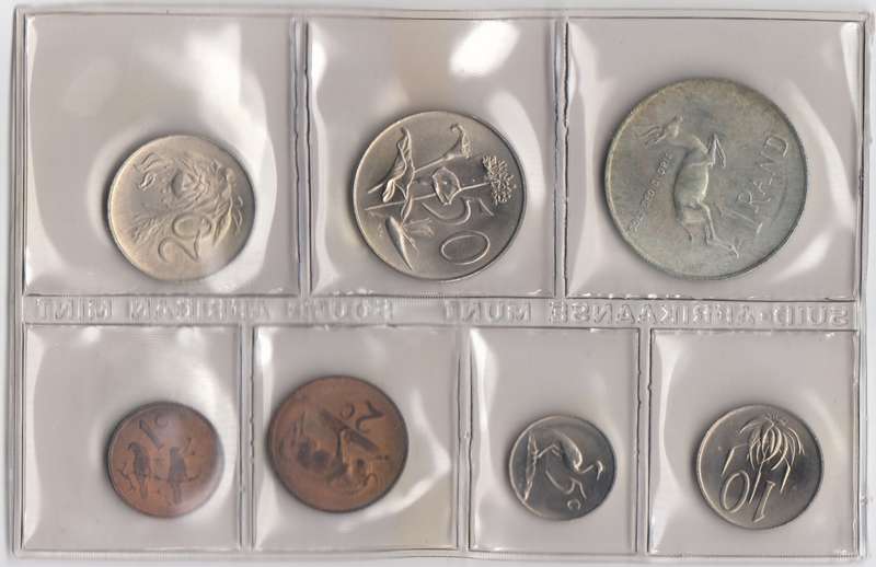 1967 MINT PACK UNC WITH SILVER R1 COIN (Afrikaans)     RSA