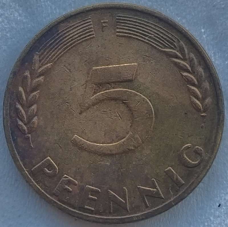 1971  5 Pfennig COIN      Germany        SUN17751